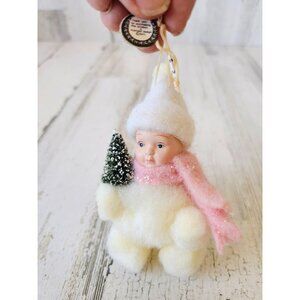 Brn Eskimo child tree ornament felt Xmas vintage
